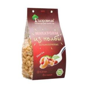 Макароны цельнозерновые из полбы Рожки "Здороведа" 350 гр.