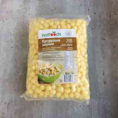Natfoods Готовый завтрак Сладкие кукурузные шарики без сахара, без глютена 100гр.