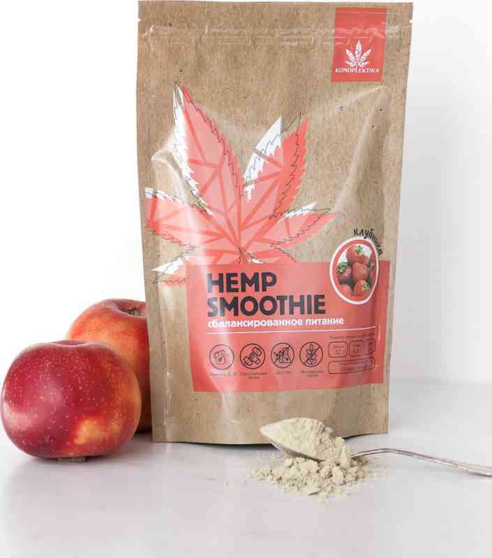 Сбалансированное питание «Hemp Smoothie» клубника 250 гр