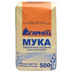 Мука Гарнец Пшеничная обойная цельнозерновая 500гр.