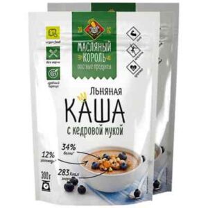 Каша льняная с кедровой мукой "Масляный король" 300г дой-пак