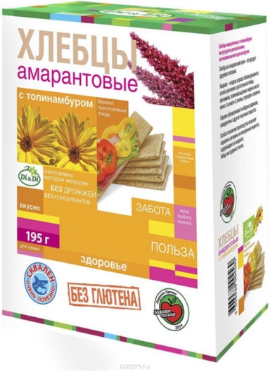 Хлебцы амарантовые «Di&Di»с топинамбуром 195гр