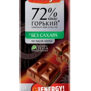 Победа Шоколад Горький без сахара со стевией 72% какао 100г.