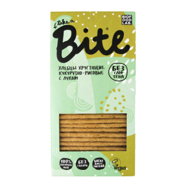Bite Хлебцы хрустящие кукурузно-рисовые с луком 150г.