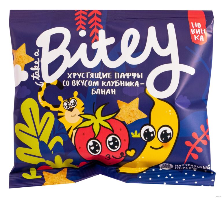Bite мультизлаковые фигурки Паффы со вкусом Клубника-Банан 20 гр