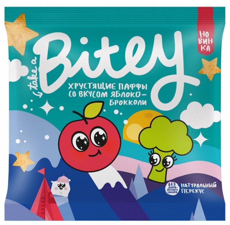 Bite мультизлаковые фигурки Паффы со вкусом Броколли 20 гр