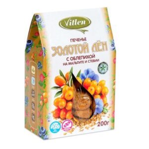Vitlen Золотой Лён Печенье с облепихой на мальтите и стевии 200гр.