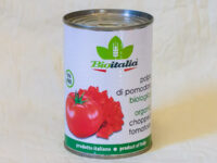 BIOITALIA Томаты очищенные резанные в томатном соке ж/б 400гр.