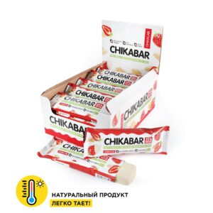 CHIKALAB Батончик глазированный КЛУБНИКА СО СЛИВКАМИ с начинкой 60гр
