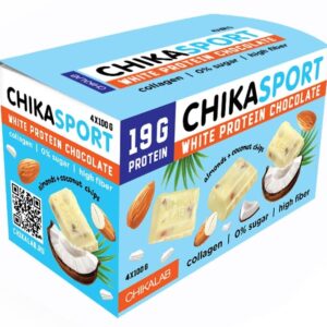 CHIKALAB Шоколад белый с миндалём и кокосовыми чипсами 100гр.