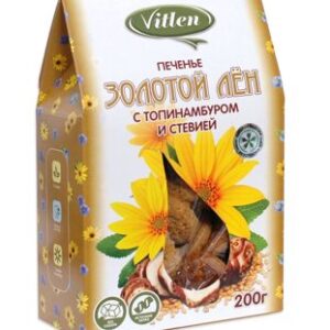 Vitlen Золотой Лён Печенье с топинамбуром на мальтите и стевии 200гр.