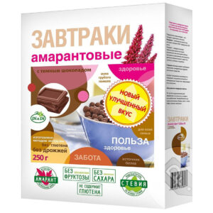 Завтраки амарантовые "Di&Di" с темным шоколадом 250гр