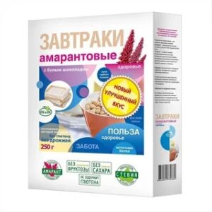 Завтраки амарантовые "Di&Di" с белым шоколадом 250гр