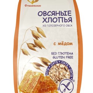 Сташевское Хлопья овсяные без глютена с мёдом 375 гр.