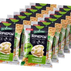 Dr.Korner чипсы кукурузно-рисовые с горошком и чечевицей, 50гр
