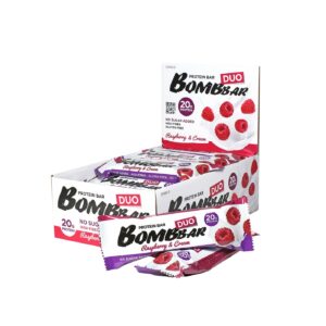 Bombbar DUO Протеиновый батончик МАЛИНОВЫЙ КРЕМ СО СЛИВКАМИ 60гр.