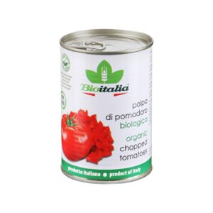 BIOITALIA Polpa di pomodoro Томаты очищенные резаные в томатном соке 400гр (ж.б х 12)