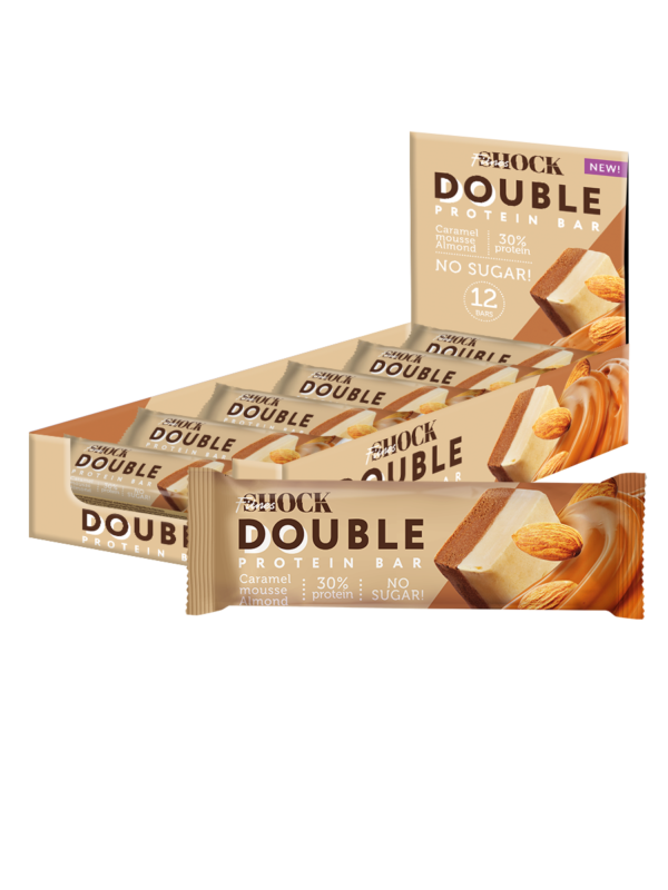 FitnesShock Double батончик Карамельный мусс с миндалём 40гр