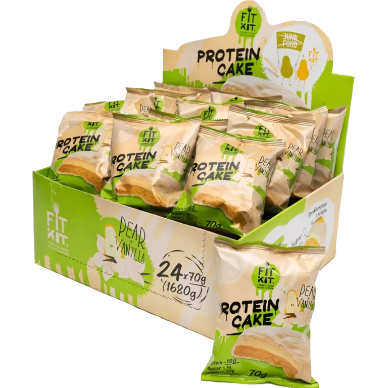 FIT KIT Protein white cake 70гр Груша-ваниль