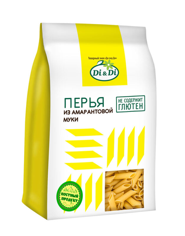 Макароны «Di&Di» из амарантовой муки не содержащие глютена Перья 250гр
