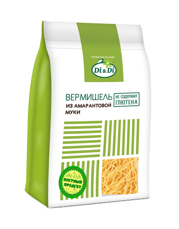 Макароны «Di&Di» из амарантовой муки не содержащие глютена Вермишель 250гр