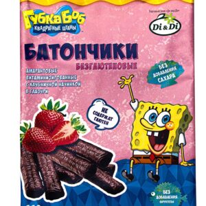 Батончики безглютеновые Губка Боб(Спанч Боб) с клубничной начинкой, витаминизированные 110гр.