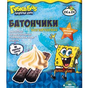 Батончики безглютеновые Губка Боб(Спанч Боб) с начинкой крем-брюле, витаминизированные 110г