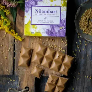 Шоколад Nilambari белый на кокосе с гречишным чаем (65г)