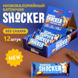 FitnesSHOCK Батончик глазированный многослойный Shocker Арахис-шоколад 35г