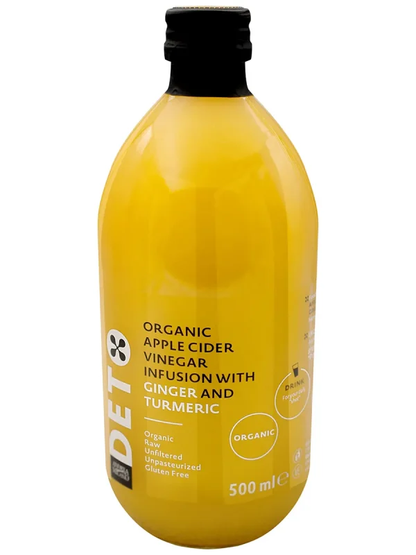 DETO ANDREA MILANO Уксус яблочный с имбирём и куркумой Organic нефильтрованный Италия 500мл.