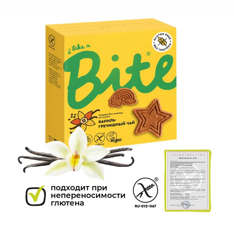 Bite Печенье б/г «Ваниль-гречишный чай» 115 гр.