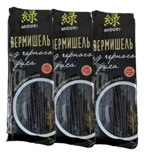 Midori Вермишель из чёрного риса 250 гр.