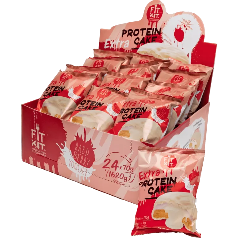 FIT KIT Protein extra cake 70гр Малина-йогурт