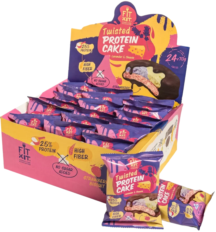 FIT KIT Protein TWISTED cake 70гр Лаванда-сыр