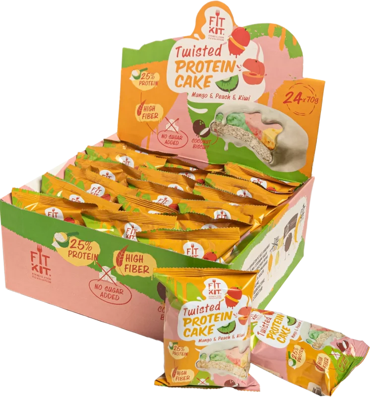 FIT KIT Protein TWISTED cake 70гр Манго-персик-киви