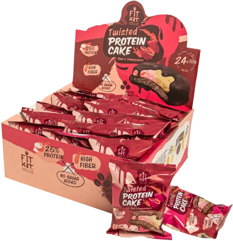 FIT KIT Protein TWISTED cake 70гр Ром-гранат