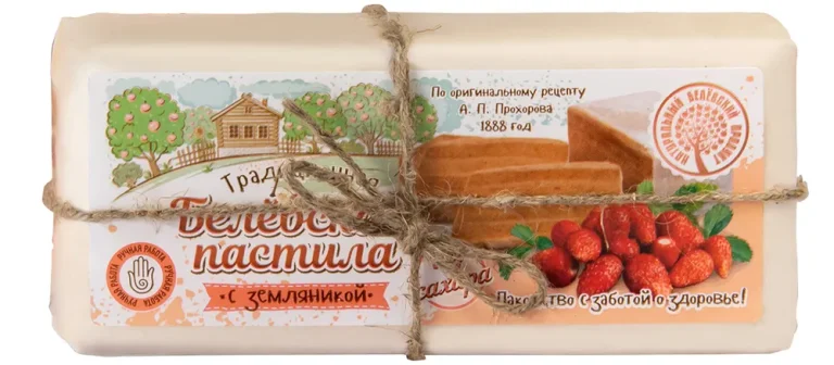 БП Пастила белёвская диетическая с земляникой пергамент 350 гр.