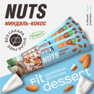 RC Батончик ореховой протеиновый "миндаль-кокос" 20% 40гр.