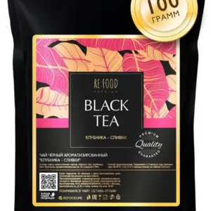 REFOOD Чай чёрный Клубника Сливки PREMIUM 100 гр.