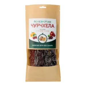 Полезнотека Чурчхела ассорти с грец.орехом без сахара (абрикос, вишня, гранат, тёмный виноград) 4 шт