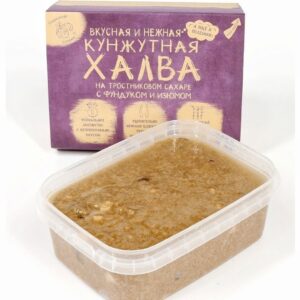Сокровища Сезама Халва кунжутная на тростниковом сахаре с фундуком и изюмом 290 гр.