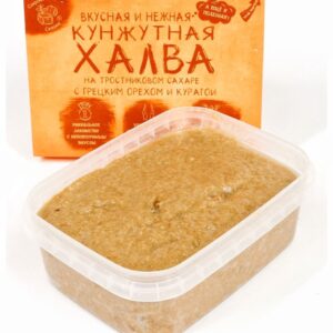 Сокровища Сезама Халва кунжутная на тростниковом сахаре с грецким орехом и курагой 290 гр.