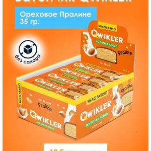 Qwickler Snaq Fabriq батончик глазированный Шоколадно-ореховое пралине 35г