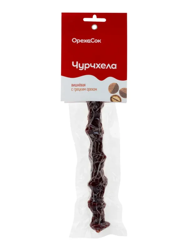 Орех и сок Чурчхела Вишнёвая с грецким орехом 1 шт.