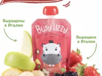 Buzy Lizzy Детское органическое пюре из яблок, банана, клубники и чернослива 100 гр.