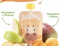 Buzy Lizzy Детское органическое пюре из яблок, абрикосов, банана и манго 100 гр.