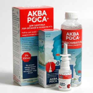 АкваРоса Набор (Спрей +Ополаскиватель+доп насадка для полости рта и гортани) гиперт.Раствор 2%