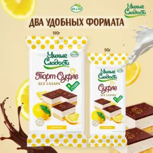 Di&di Пирожное "Суфле со вкусом лимона" в глазури со стевией 90 гр.