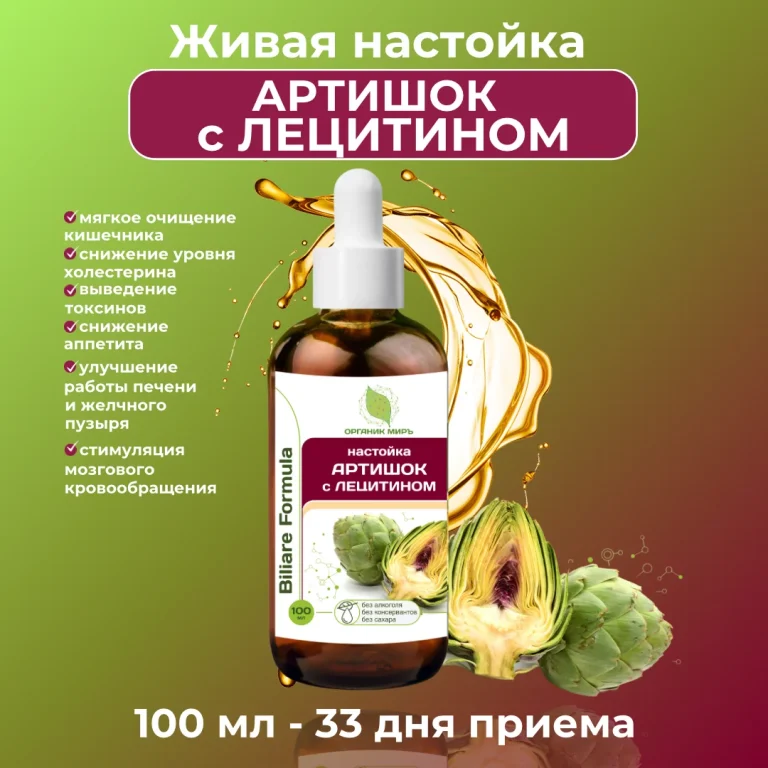 ОРГАНИК МИРЪ Настойка Biliere Formula Артишок с лецитином 100 мл.