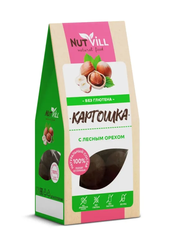 NUTVILL Печенье Картошка с лесным орехом 96 гр.
